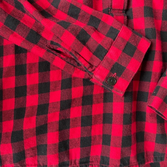 Madewell Flannel Popover Shirt, Buffalo Plaid Check, red black, Small - Picture 6 of 6